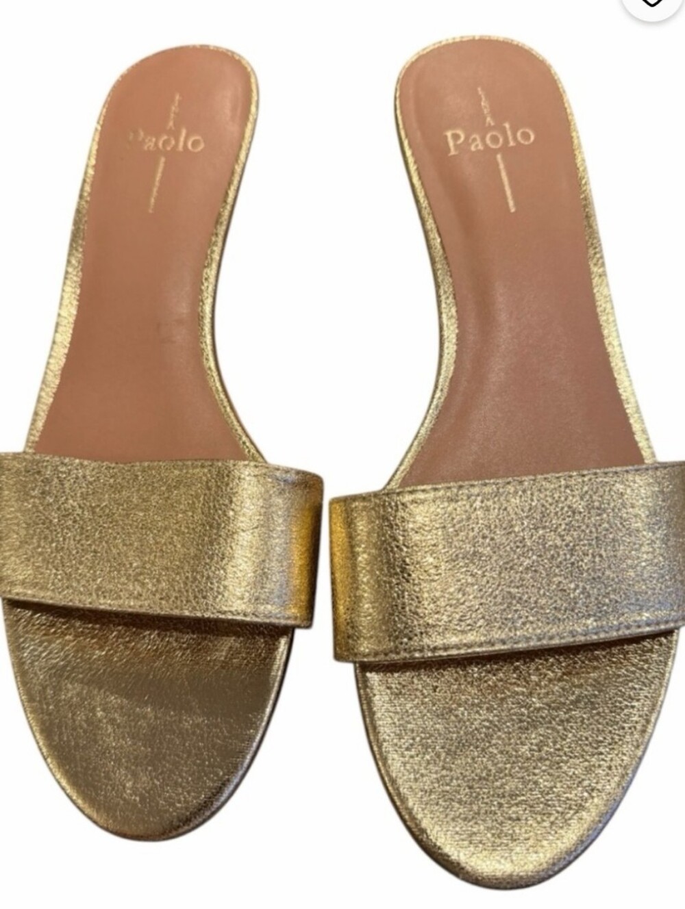 NEW LINEA PAOLO | $120 Metallic Gold Kitten Heels - Picture 4 of 4